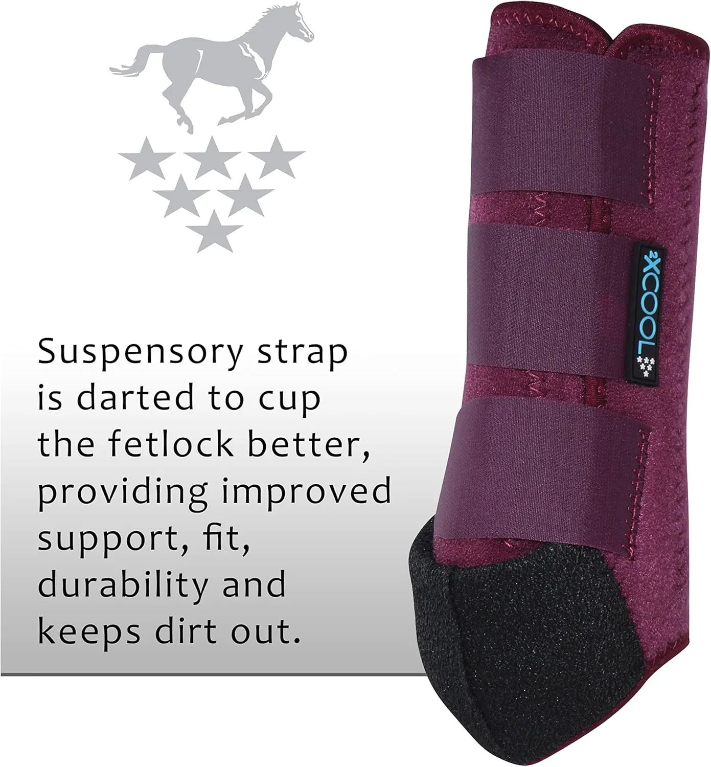 Professional's Choice 2XCOOL Sports Medicine Horse Boots | Protective & Breathable Design for Ultimate Comfort, Durability & Cooling in Active Horses | 2 Pack (Wine, Large)