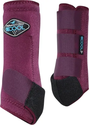 Professional's Choice 2XCOOL Sports Medicine Horse Boots | Protective & Breathable Design for Ultimate Comfort, Durability & Cooling in Active Horses | 2 Pack (Wine, Large)