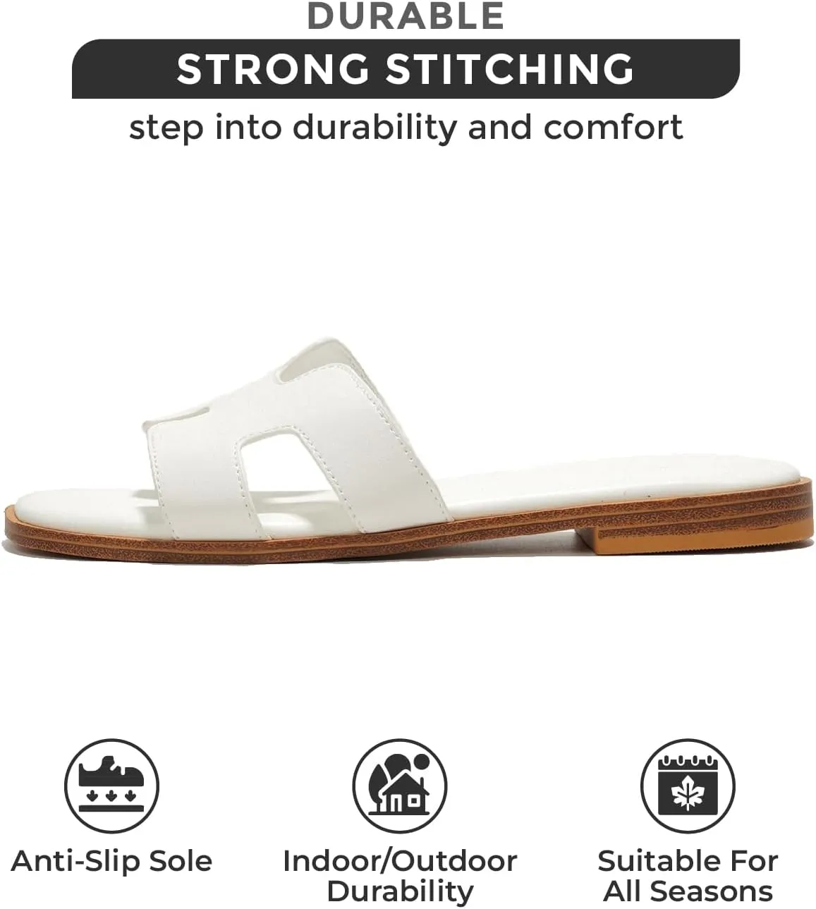 Project Cloud Genuine Leather Summer Sandals for Women 2025 - Fashion Flat Womens Sandals with Memory Foam Insole Slides Sandals Women Footwear - Mules Women's Sandals (Jannel)