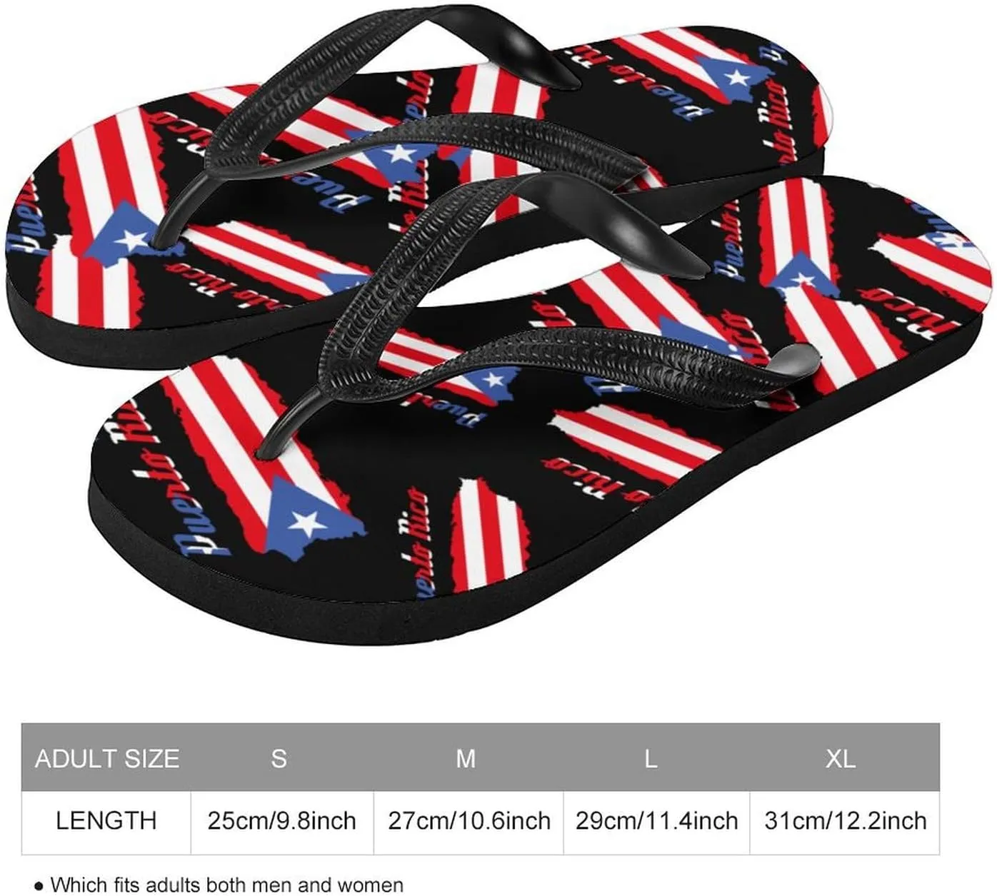 Puerto Rico Flag Map Slim Flip Flops for Women Men Casual Non-Slip Sandals Beach Flip Flop Shower Slippers