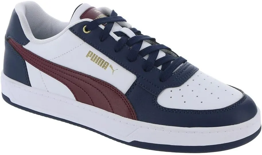 PUMA Men's Caven 2.0 Lace Up Sneaker Wht/NVY/Gd 10 Medium US