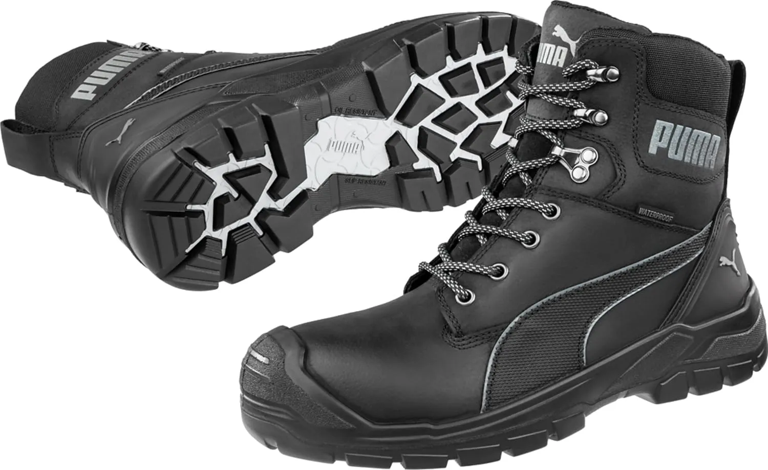 PUMA Men's Conquest Black Soft Toe Industrial Boot, 9.5