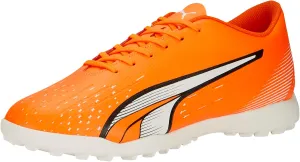 PUMA Mens Ultra Play Turf Trainer Soccer Cleats, Ultra Orange-PUMA Mens White-Blue Glimmer, 12