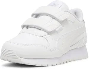 PUMA ST Runner Hook and Loop Sneaker, White-Cool Light Gray, 1 US Unisex Little Kid