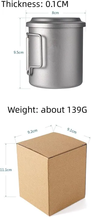Pure Titanium Mug 420ML Outdoor Camping Portable Tea Leak Tea Cup Set
