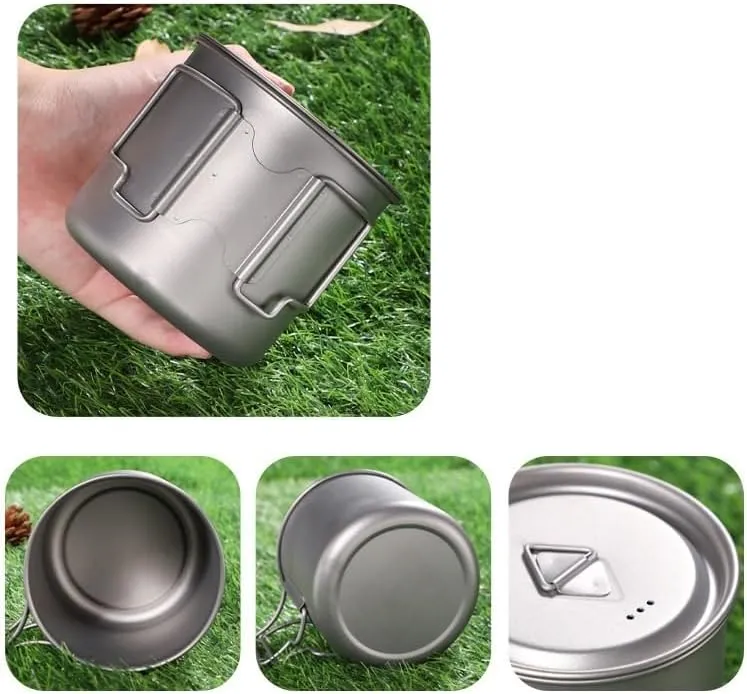 Pure Titanium Water Cup, Foldable Portable Coffee Mug With Lid Suitable For Outdoor Camping Or Home Use(750ml)