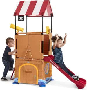 Radio Flyer Play & Fold Away Pirate Ship, Toddler Climber, Kids Playhouse for Ages 2-5