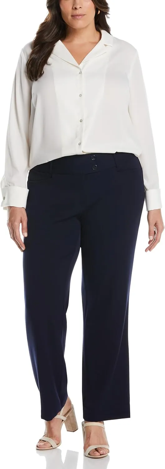 Rafaella Women's Plus Size Curvy Fit Boot Cut Pant