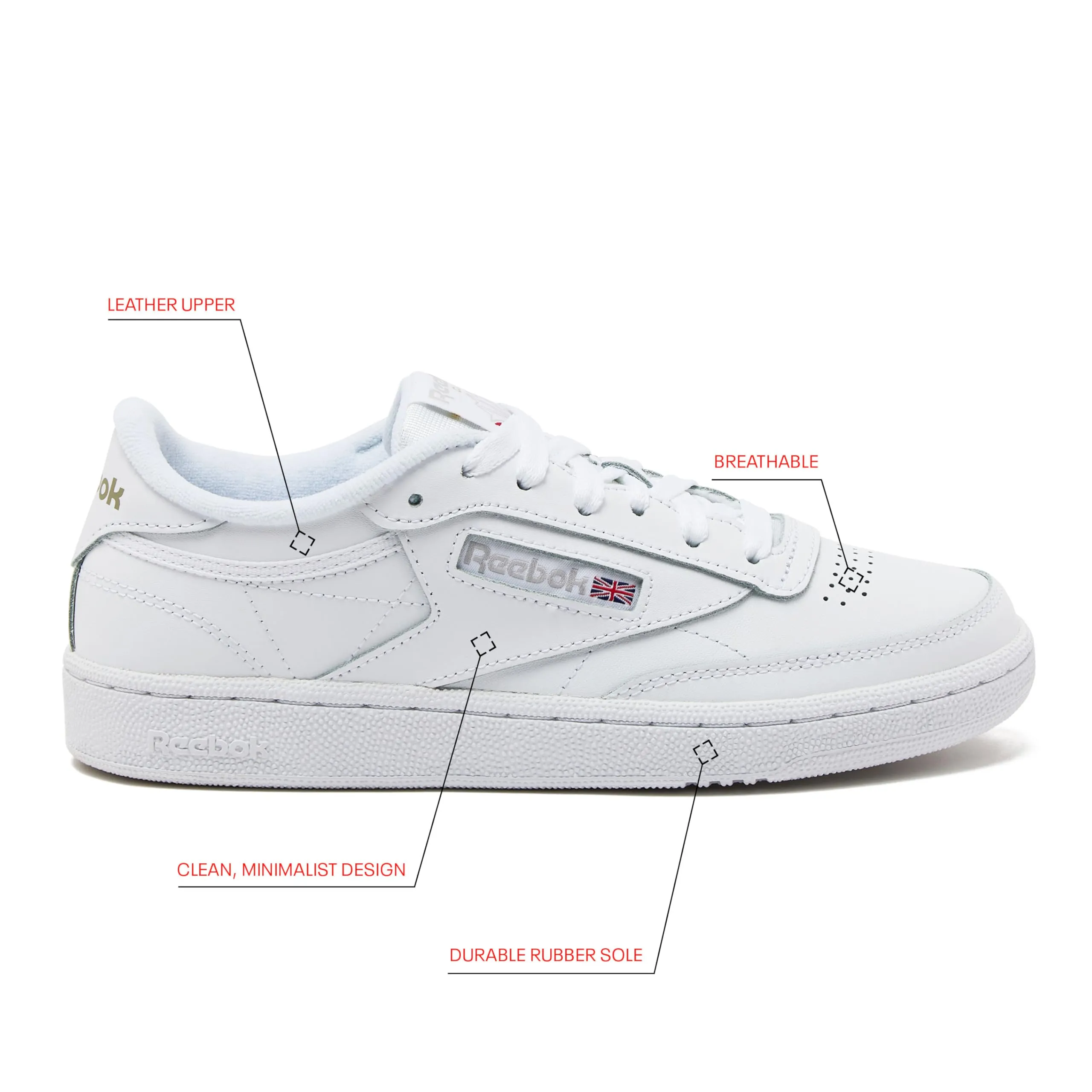 Reebok Women's Club C 85 Sneaker, White/Light Grey, 9.5
