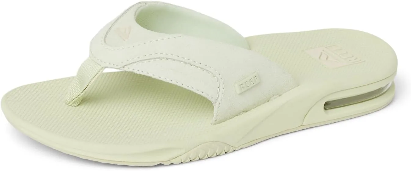 Reef Women's Fanning Flip-Flop, Aloe Wash Suede, 10