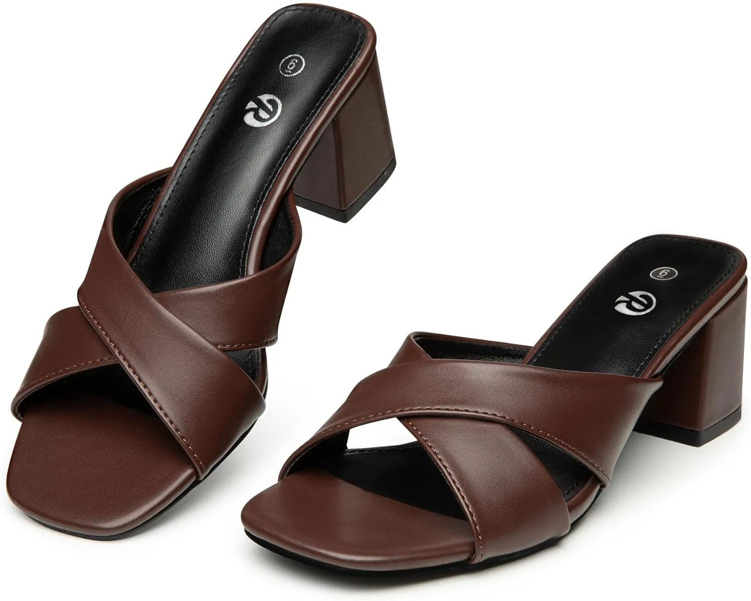 Rekayla Heeled Sandals Women Comfortable, Square Toe Sandals Comfy Mule Shoes Chunky Block Heels Women's Sandals Slip On Minimalist Heels Comfortable Mule for Long Walk Casual Shoes Summer Dressy