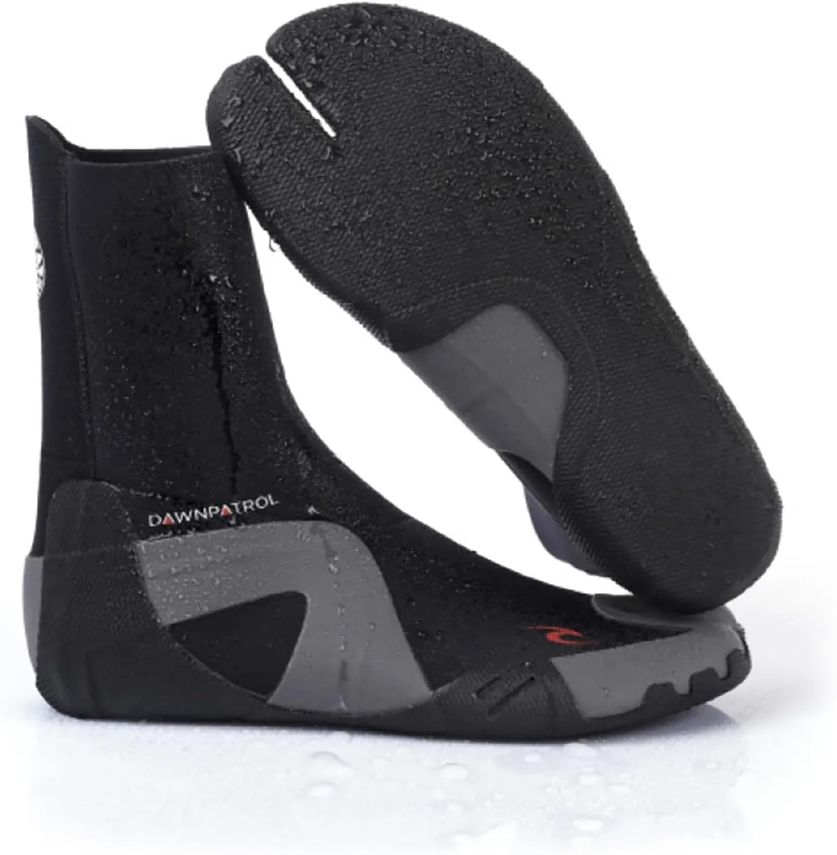Rip Curl Dawn Patrol 5MM Round Toe Neoprene Wetsuit Boots Shoes - Black - Unisex - Easy Slide on System - SOS - Sensitive Sole