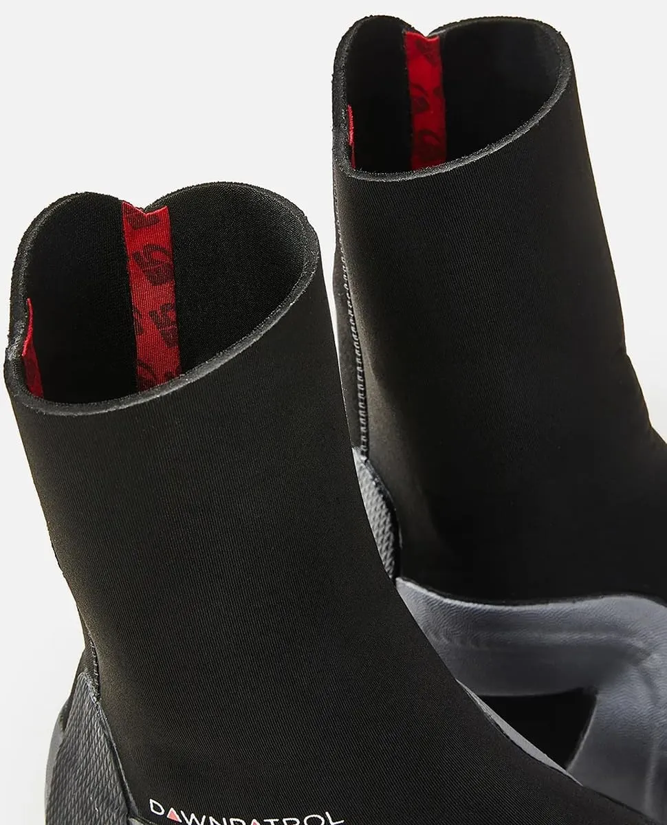 Rip Curl Dawn Patrol 5MM Round Toe Neoprene Wetsuit Boots Shoes - Black - Unisex - Easy Slide on System - SOS - Sensitive Sole
