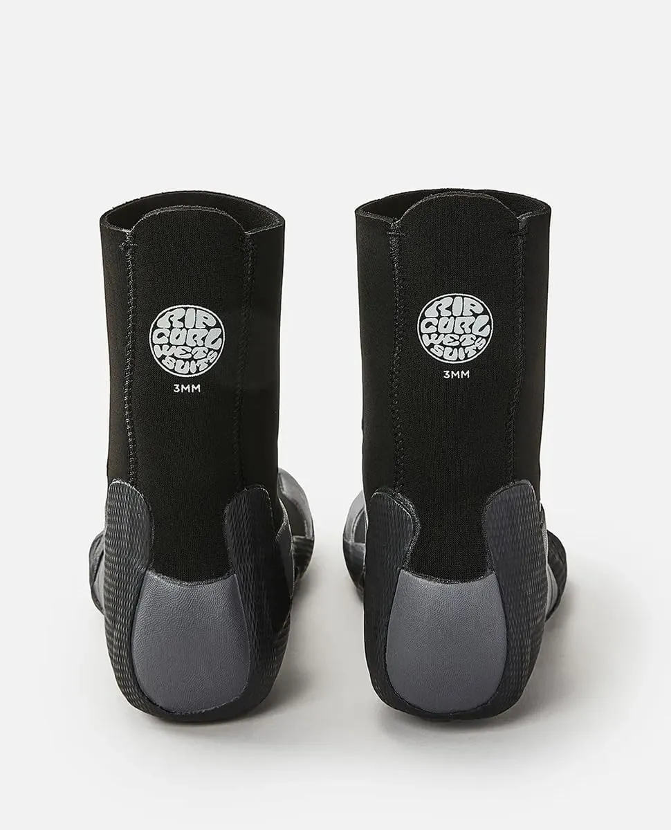 Rip Curl Dawn Patrol 5MM Round Toe Neoprene Wetsuit Boots Shoes - Black - Unisex - Easy Slide on System - SOS - Sensitive Sole
