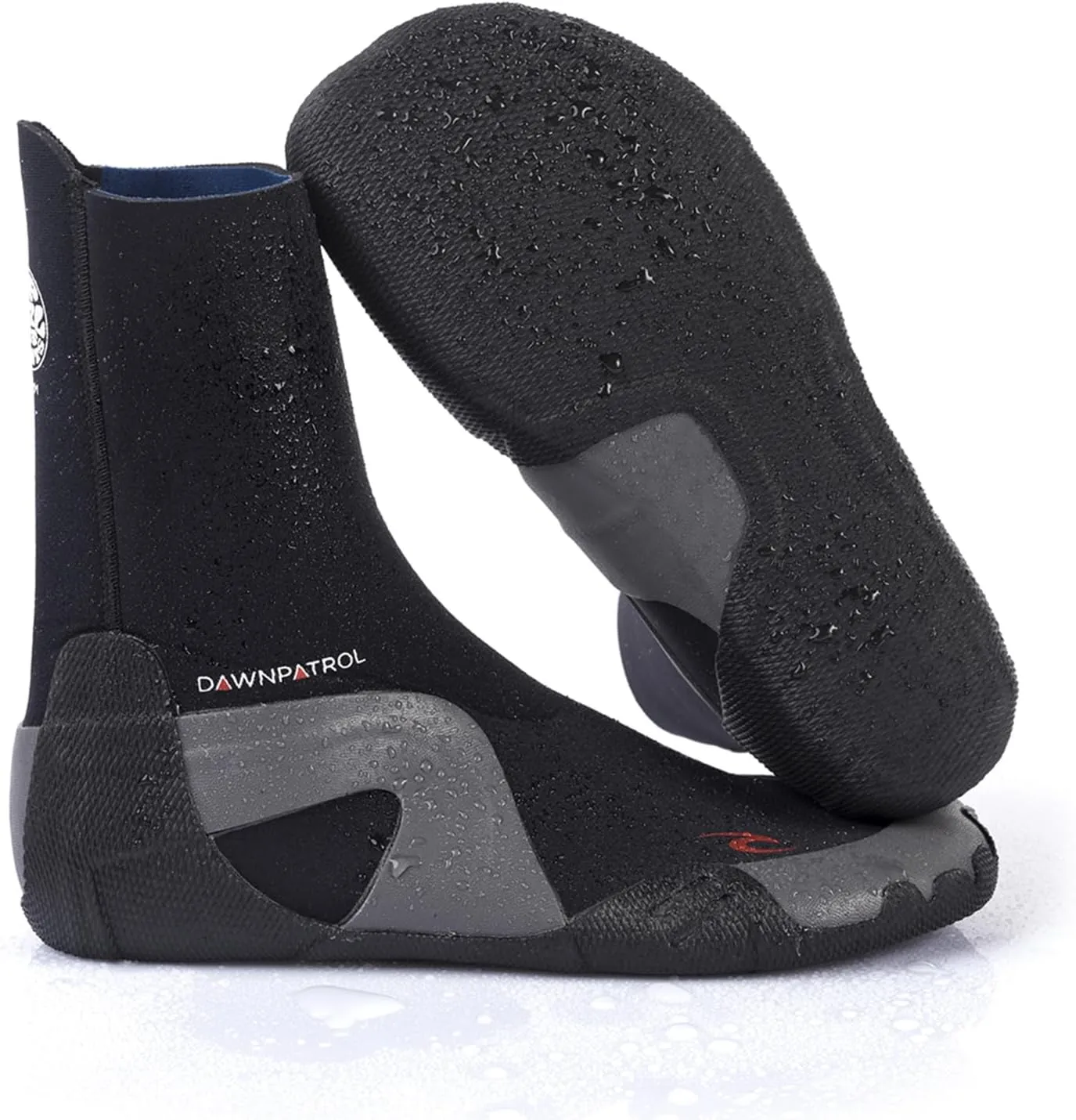 Rip Curl Dawn Patrol 5MM Round Toe Neoprene Wetsuit Boots Shoes - Black - Unisex - Easy Slide on System - SOS - Sensitive Sole