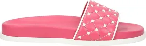 Rockstud Quilted Pool Slide Sandals Pink