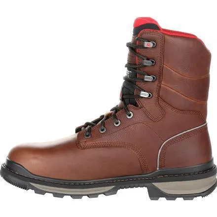 Rocky Men's Rams Horn 8" Composite Toe Waterproof Ins Work Boot - Brown - RKK0284