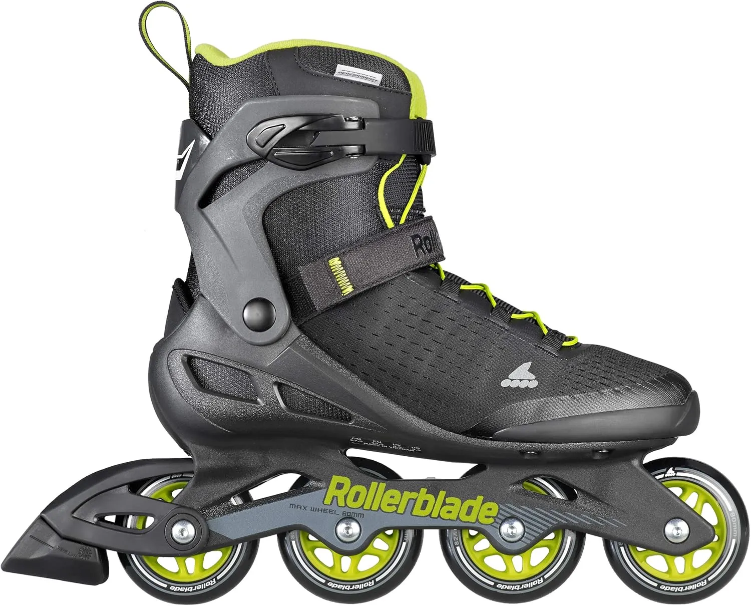 Rollerblade Zetrablade Elite Men's Adult Fitness Inline Skate, Black and Lime, Performance Inline Skates