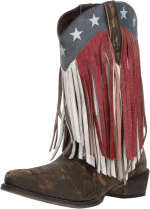 ROPER Women's American Beauty Fringe Western Boot