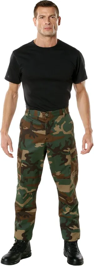 Rothco Camo Tactical BDU Pants - Timeless Style for Ultimate Performance, Woodland Camo, M - Long