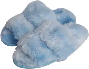 Roxoni Fuzzy House Slippers for Women – Comfortable Furry Spa – Cozy Slip On Open Toe - Soft Insole & Rubber Outsole