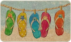 Rug Flip Flops Mat Concise Style Entrance Door Mat in Any ocasion 20x32 inch Suit for Indoor/Outdoor Welcome mat,Front or doordecor