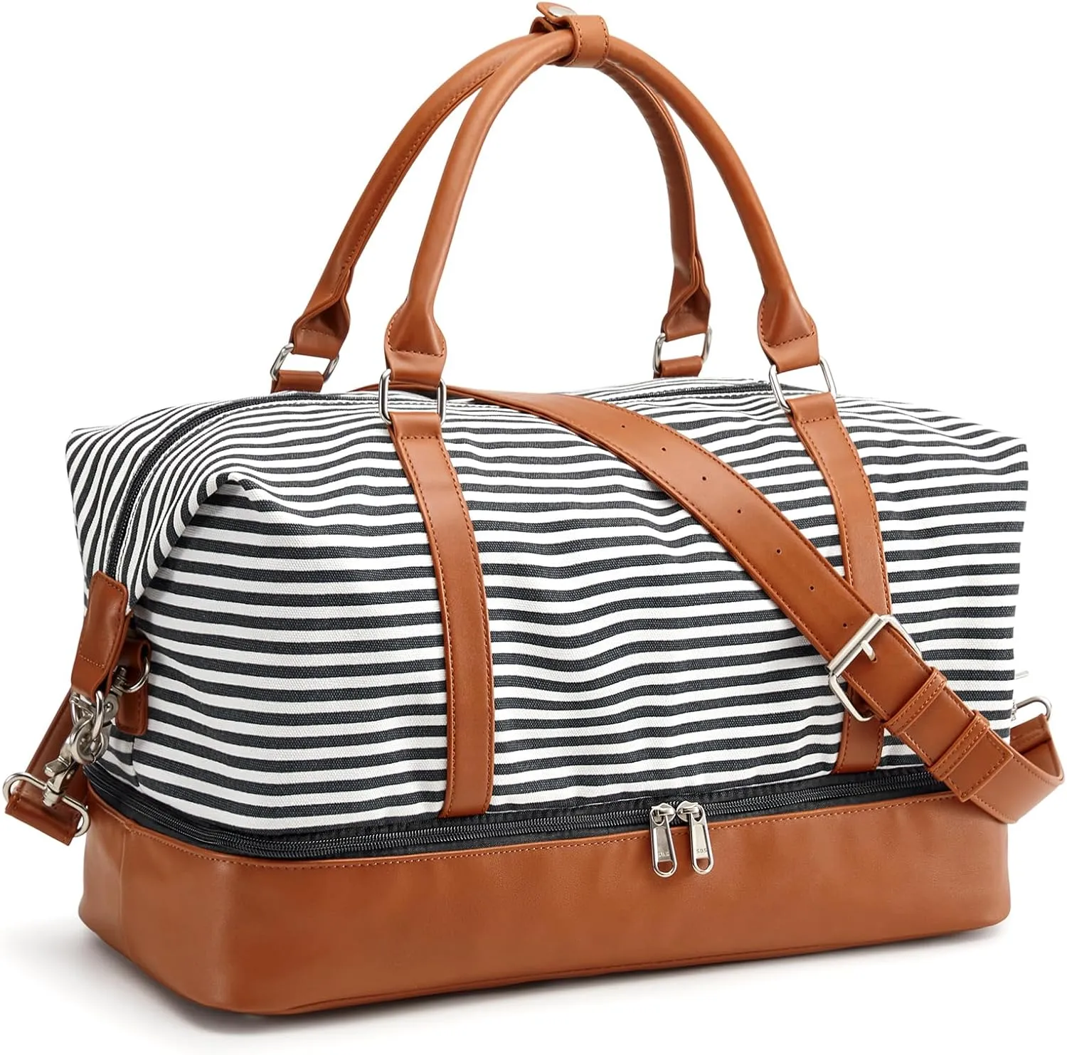 S-ZONE Weekender Bags for Women and Men Travel Duffel Bags with Shoe Compartment Overnight Carry on Duffle Tote Bag