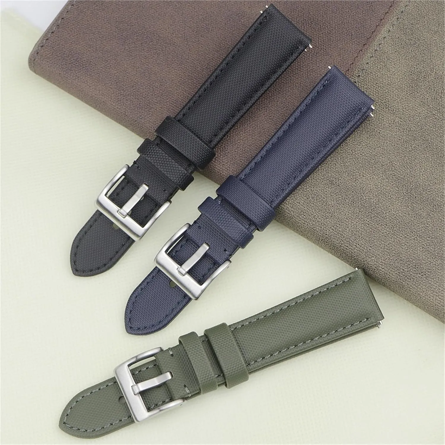 Sailcloth Watch Strap 18mm 19mm 20mm 22mm Replacement Band Qucik Release Wristband