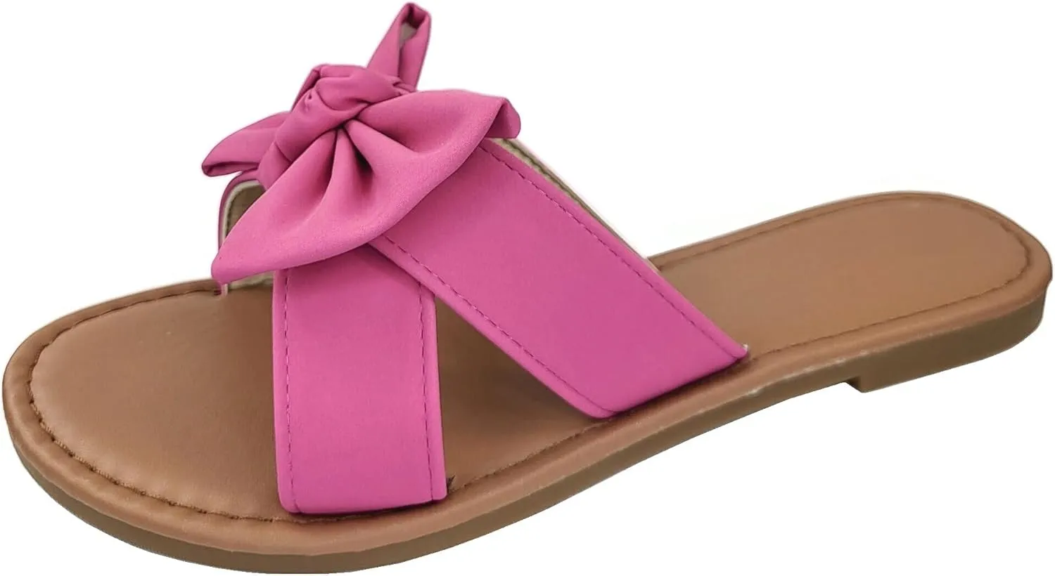 SAMANTHA Sandals Slip On Slide Flat with Twist Knot Bow