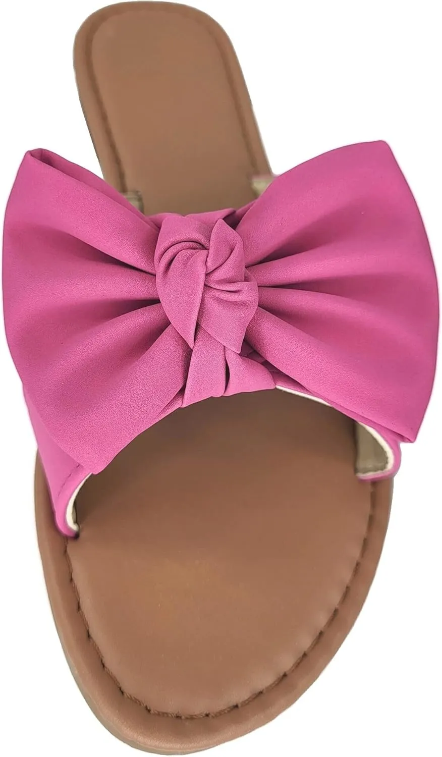 SAMANTHA Sandals Slip On Slide Flat with Twist Knot Bow