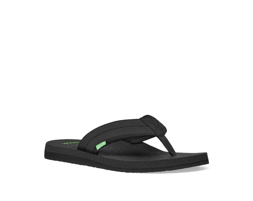 Sanuk Men's Beer Cozy 2 Flip-Flops – Soft Cushioned Sandals with Beer Cozy Footbed for All-Day Comfort, Black