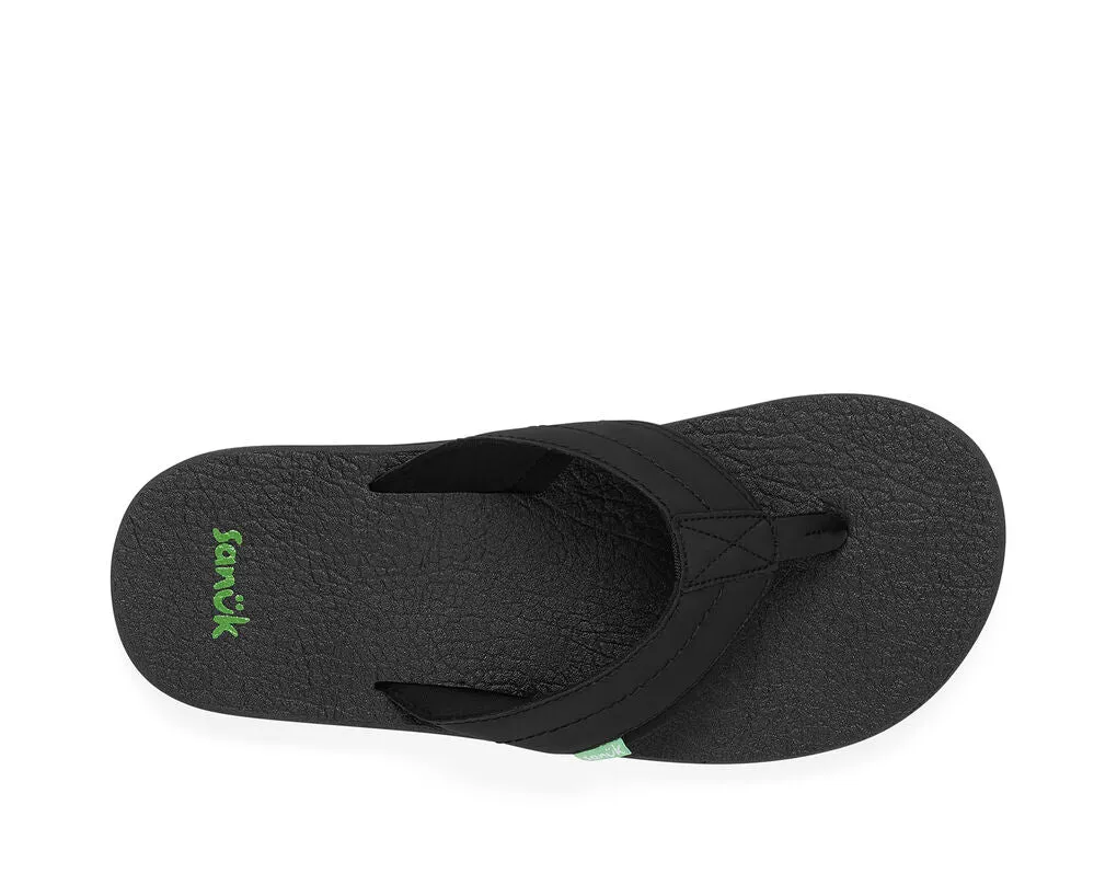 Sanuk Men's Beer Cozy 2 Flip-Flops – Soft Cushioned Sandals with Beer Cozy Footbed for All-Day Comfort, Black