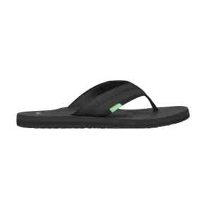 Sanuk Men's Beer Cozy 2 Flip-Flops – Soft Cushioned Sandals with Beer Cozy Footbed for All-Day Comfort, Black