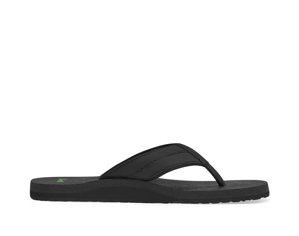 Sanuk Men's Beer Cozy 2 Flip-Flops – Soft Cushioned Sandals with Beer Cozy Footbed for All-Day Comfort, Black