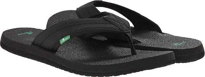 Sanuk Men's Beer Cozy 2 Flip-Flops – Soft Cushioned Sandals with Beer Cozy Footbed for All-Day Comfort, Black