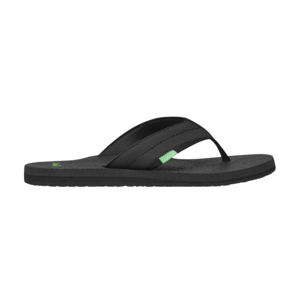 Sanuk Men's Beer Cozy 2 Flip-Flops – Soft Cushioned Sandals with Beer Cozy Footbed for All-Day Comfort, Black