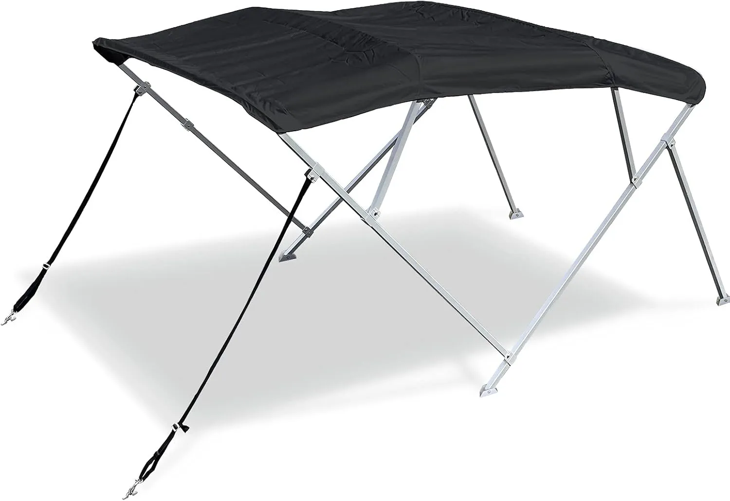 Savvycraft 4 Bow Bimini Top, 10 Feet Long Square Tube Bimini Top Set, Includes Marine Grade Canvas Cover, Storage Boot, Rear Poles with 1 Inch Aluminum Frame, Black, 4 Bow 120" L 54" H 97"- 103" W