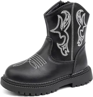 Sawimlgy Toddler Boys Girls Classic Hiking Boots PU Leather Outdoor Four Seasons Ankle Sneaker High Top Durable Rubber Sole Casual Shoes