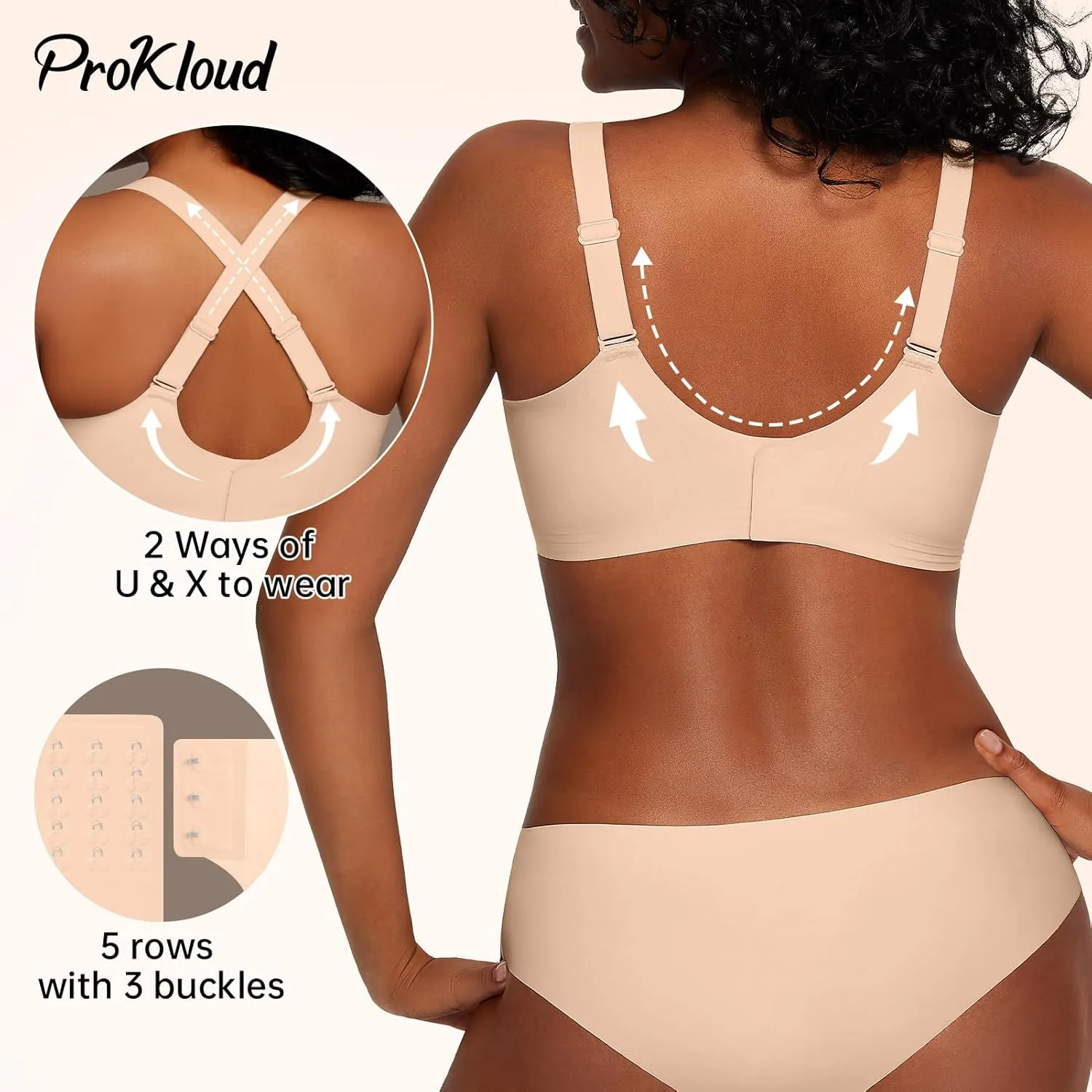 Seamless Wireless Bras for Women Full Coverage Push Up Bra Comfortable No Underwire Bralettes Deep V with Support and Lift