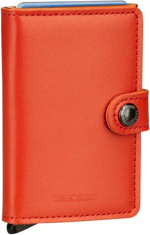 SECRID - Men Mini Wallet Genuine Original Leather RFID Safe Card Case for max 12 cards (Orange)