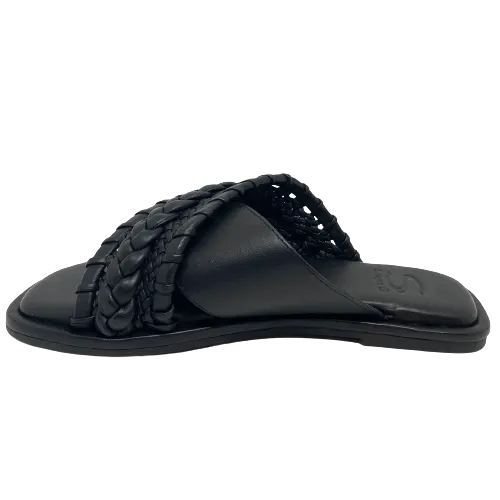 Sempre Di Plaited Slide  -  Black