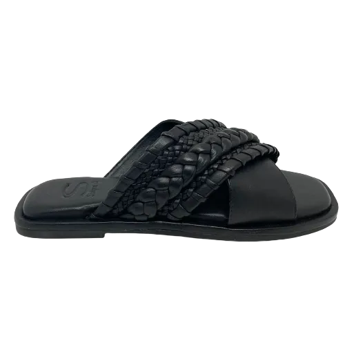 Sempre Di Plaited Slide  -  Black