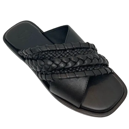 Sempre Di Plaited Slide  -  Black