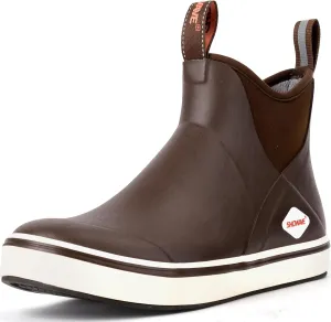 Showave Men's Deck Boots Waterproof Ankle Rubber Rain Boots Non-slip Boat Booties for Sailing Fishing and Outdoors