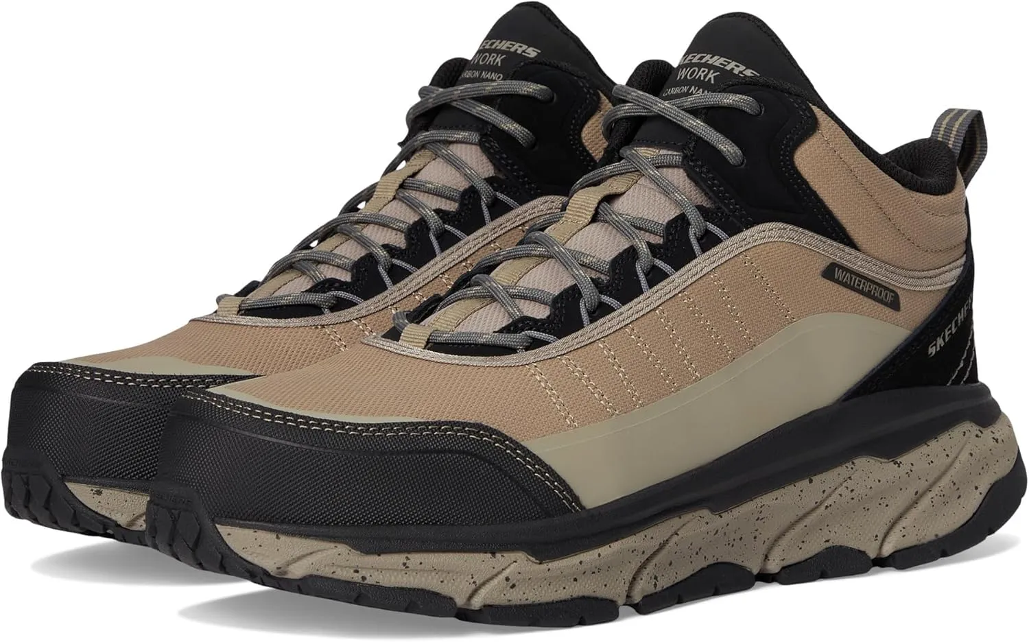 SKECHERS Men's D'Lux Journey SR-Terrain-Guard Comp Toe Sneaker, Beige, 14