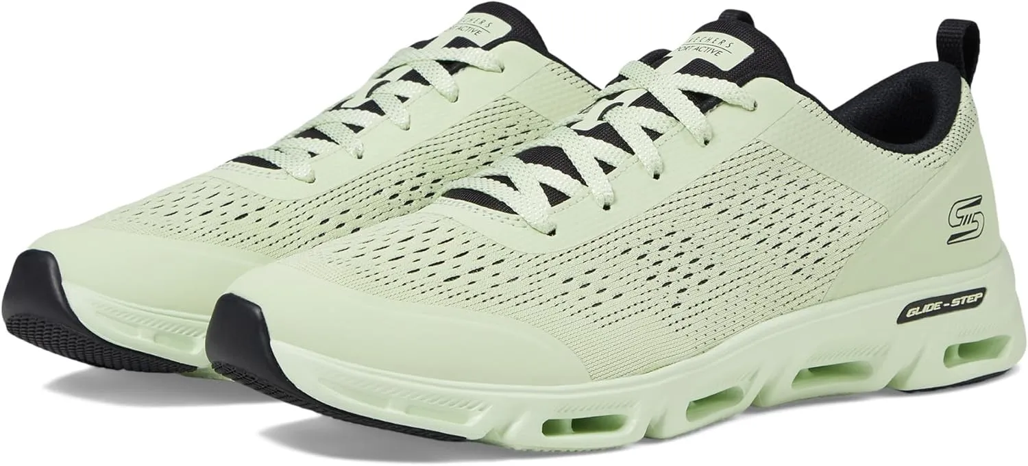 Skechers Women's Glide-Step Gratify-Lume Sneaker, Light/Green=LTGR, 5.5