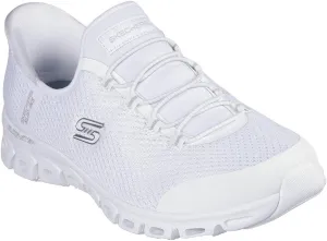 Skechers Women's Glide-Step-Pursuit Hands Free Slip-INS Sneaker, WSL=White/Silver, 9 Wide
