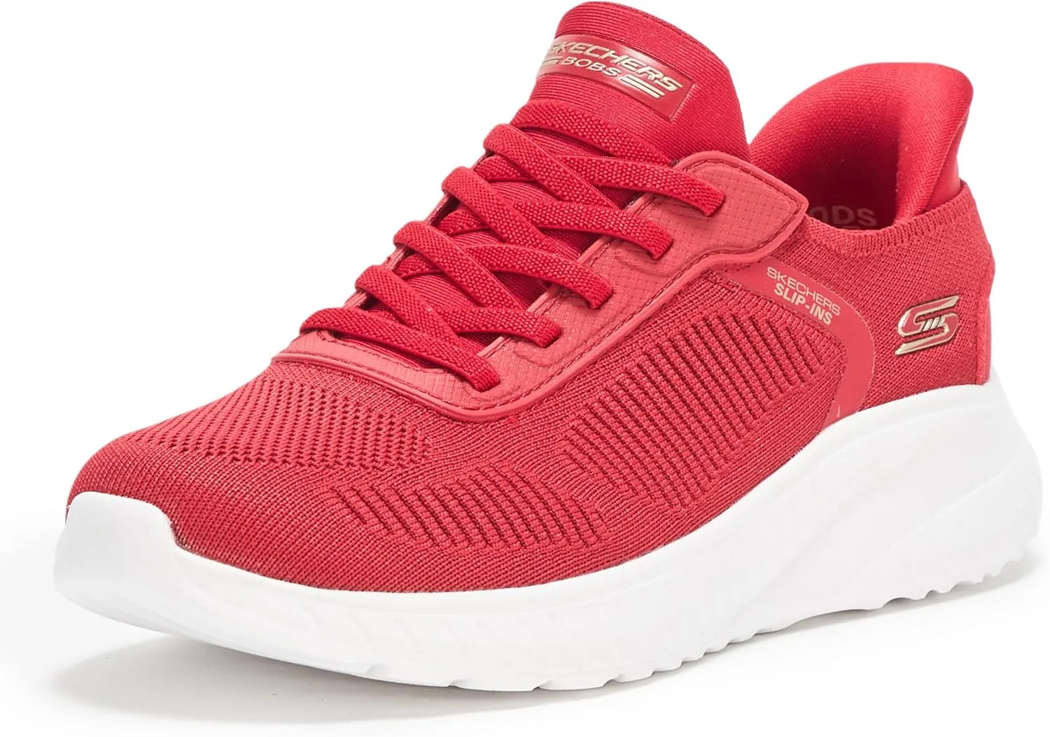 Skechers Women's Hands Free Slip-INS BOBS Squad Chaos-Current Muse Sneaker, RED, 13