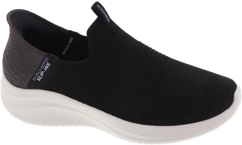 Skechers Women's Hands Free Slip Ins Ultra Flex 3.0 Smooth Step Sneaker, Black, 7.5 Wide