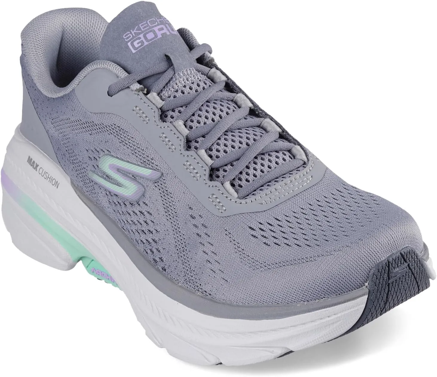 SKECHERS Women's Max Cushioning Arch Fit 2.0 Avenida Sneaker, Gray/Mint, 7